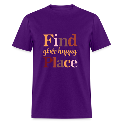 Find Your Happy Place T-Shirt - Color: heather black