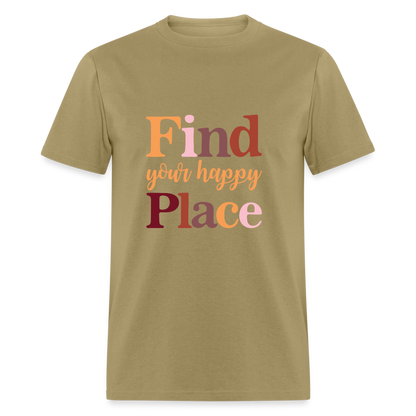 Find Your Happy Place T-Shirt - Color: heather black