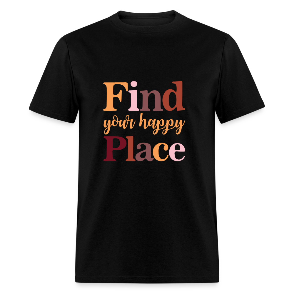 Find Your Happy Place T-Shirt - Color: heather black