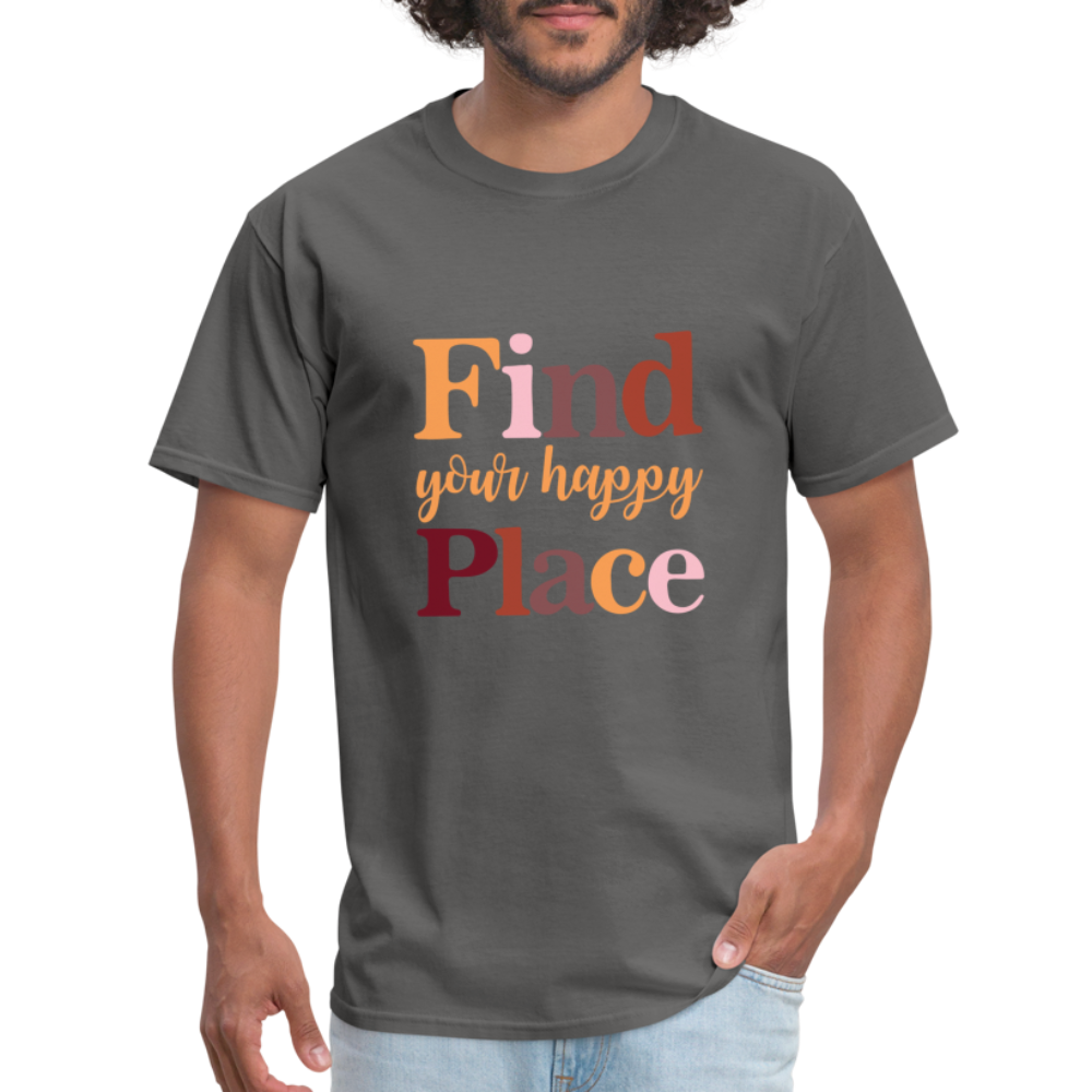 Find Your Happy Place T-Shirt - Color: heather black