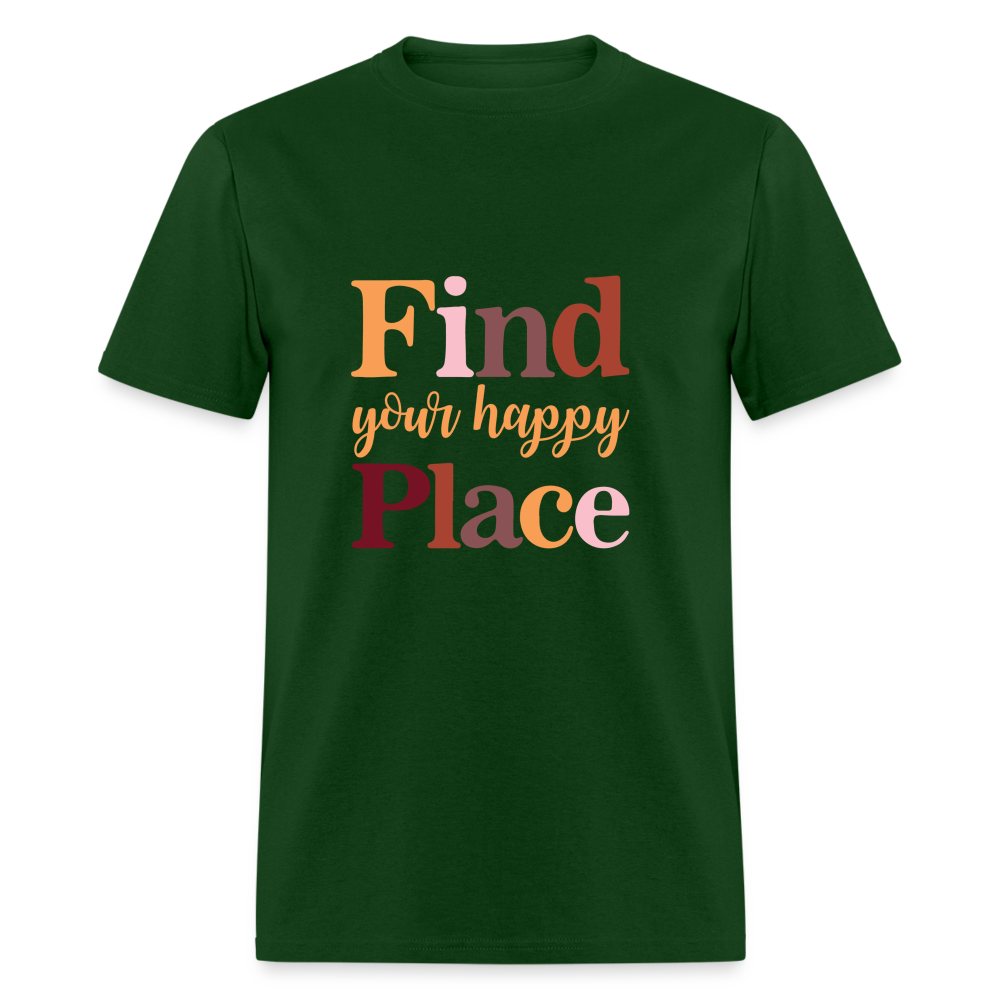 Find Your Happy Place T-Shirt - Color: heather black