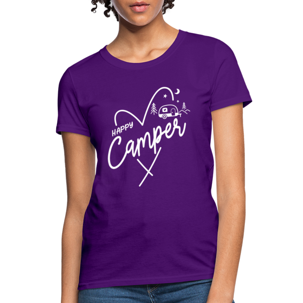 Happy Camper Women's T-Shirt (Camping and RVing) - purple