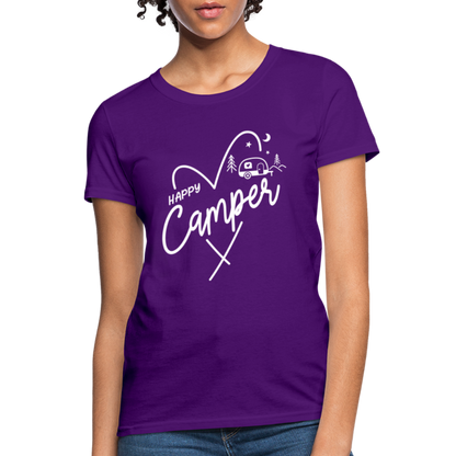 Happy Camper Women's T-Shirt (Camping and RVing) - purple