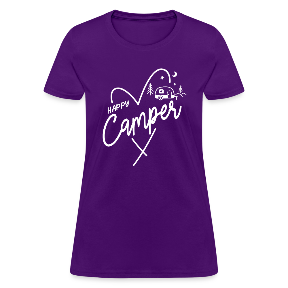 Happy Camper Women's T-Shirt (Camping and RVing) - purple