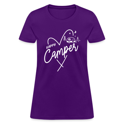 Happy Camper Women's T-Shirt (Camping and RVing) - purple