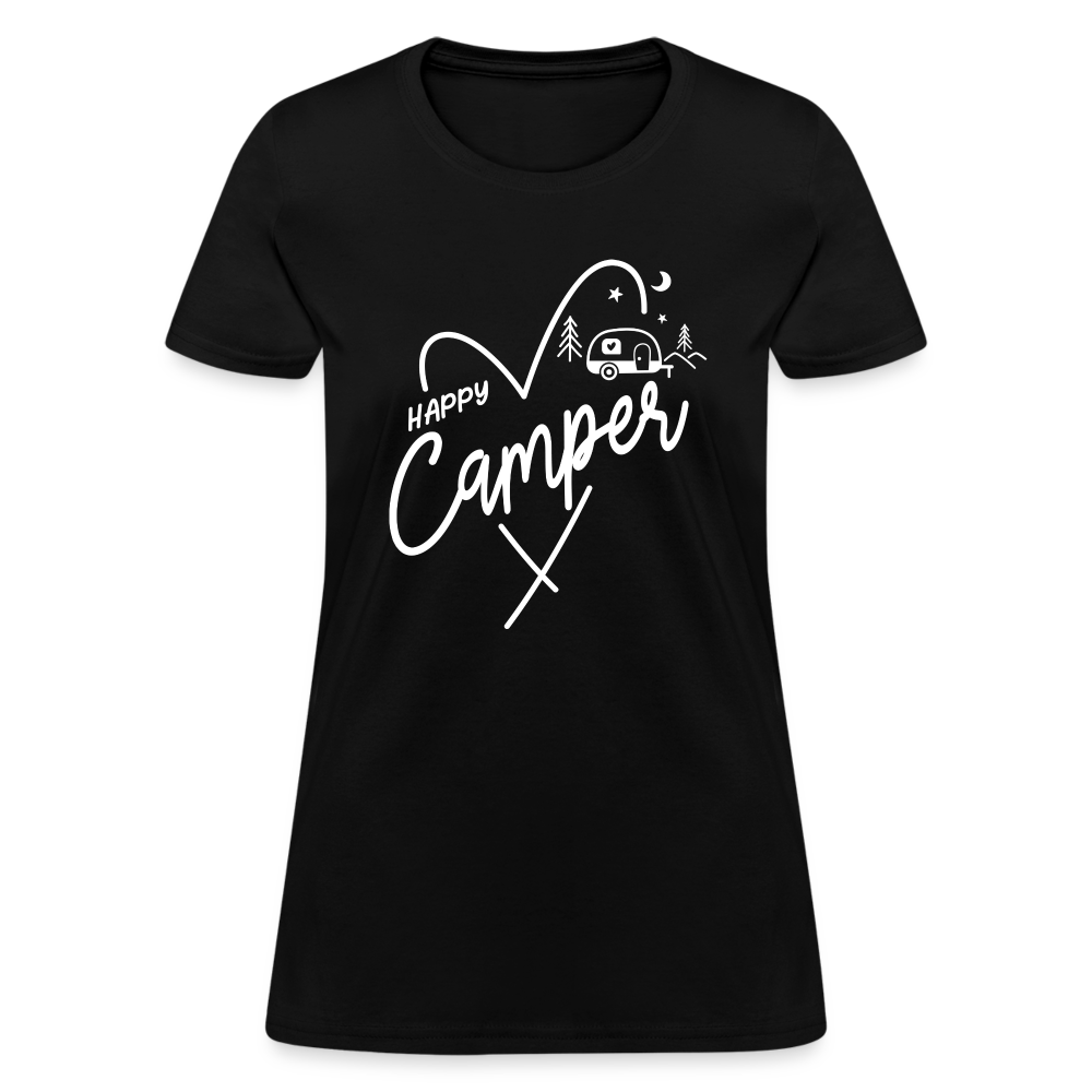 Happy Camper Women's T-Shirt (Camping and RVing) - black