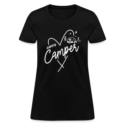 Happy Camper Women's T-Shirt (Camping and RVing) - black