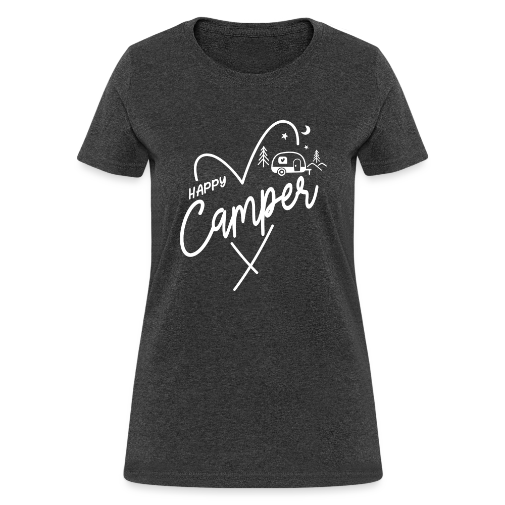 Happy Camper Women's T-Shirt (Camping and RVing) - heather black