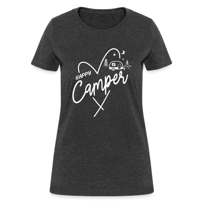 Happy Camper Women's T-Shirt (Camping and RVing) - heather black