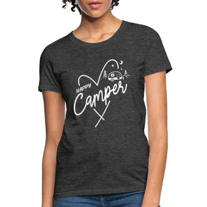 Happy Camper Women's T-Shirt (Camping and RVing) - heather black