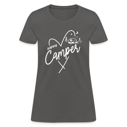 Happy Camper Women's T-Shirt (Camping and RVing) - charcoal