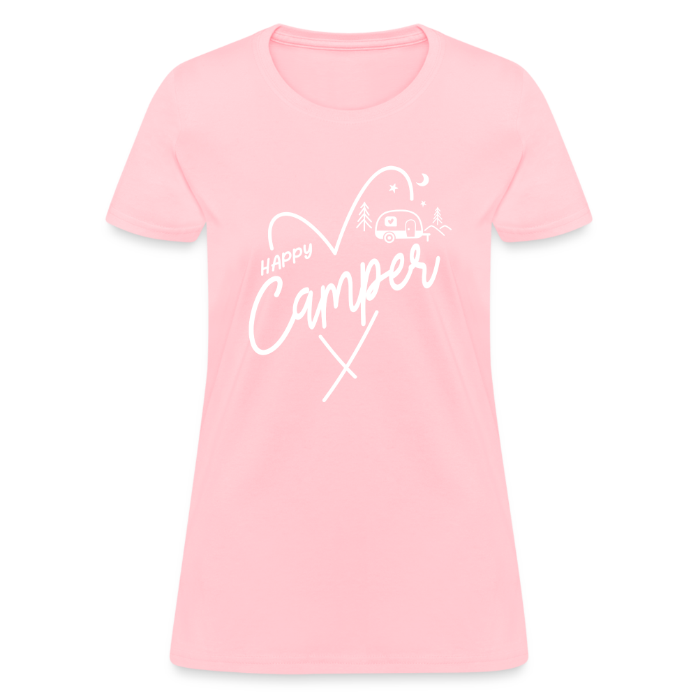 Happy Camper Women's T-Shirt (Camping and RVing) - pink