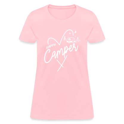 Happy Camper Women's T-Shirt (Camping and RVing) - pink