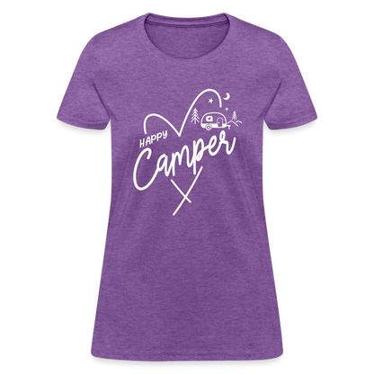 Happy Camper Women's T-Shirt (Camping and RVing) - purple heather