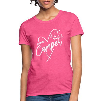 Happy Camper Women's T-Shirt (Camping and RVing) - heather pink