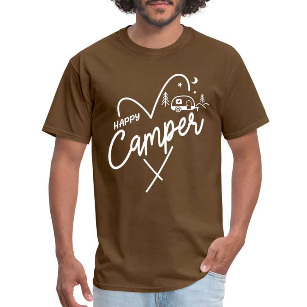 Happy Camper T-Shirt (Camping and RVing) - brown