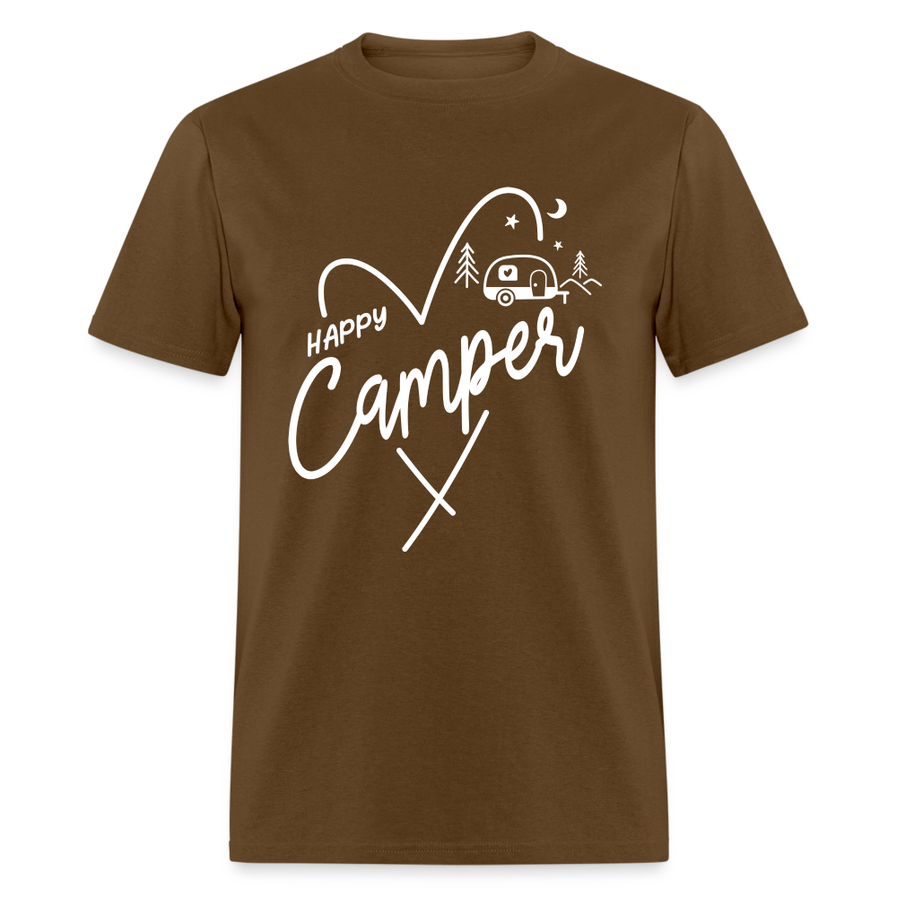 Happy Camper T-Shirt (Camping and RVing) - brown