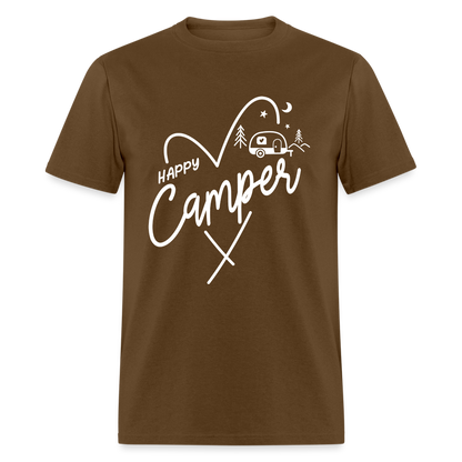 Happy Camper T-Shirt (Camping and RVing) - brown