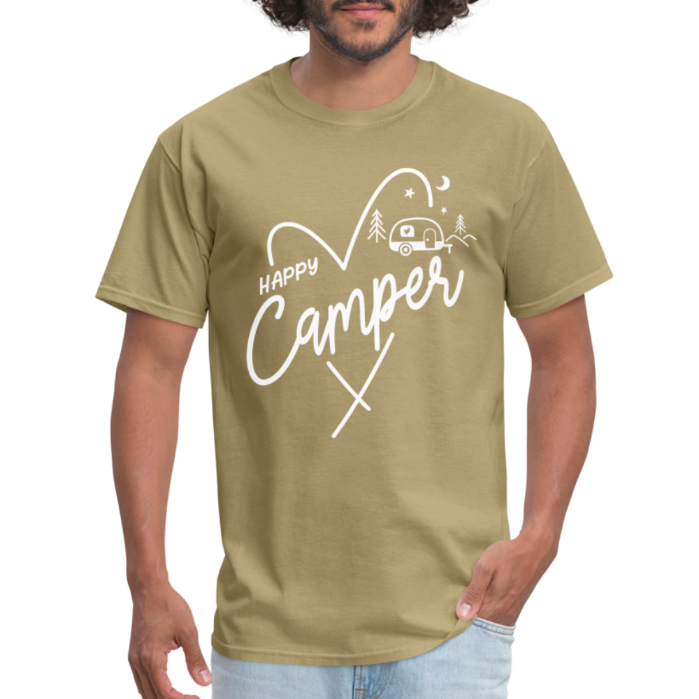 Happy Camper T-Shirt (Camping and RVing) - khaki