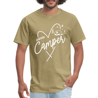 Happy Camper T-Shirt (Camping and RVing) - khaki