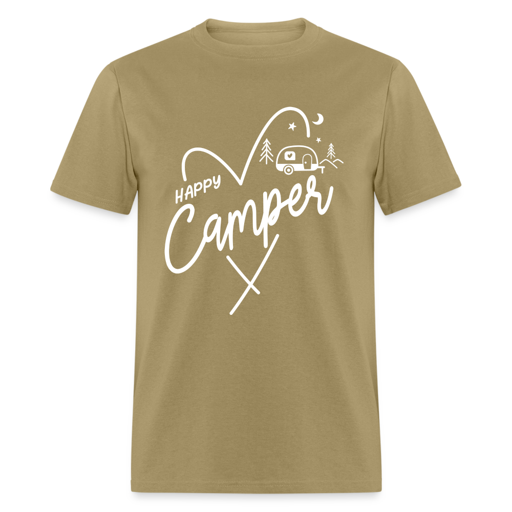 Happy Camper T-Shirt (Camping and RVing) - khaki