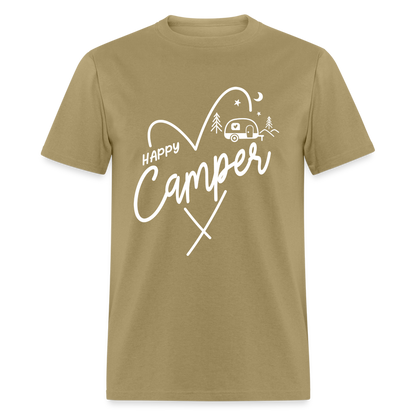 Happy Camper T-Shirt (Camping and RVing) - khaki