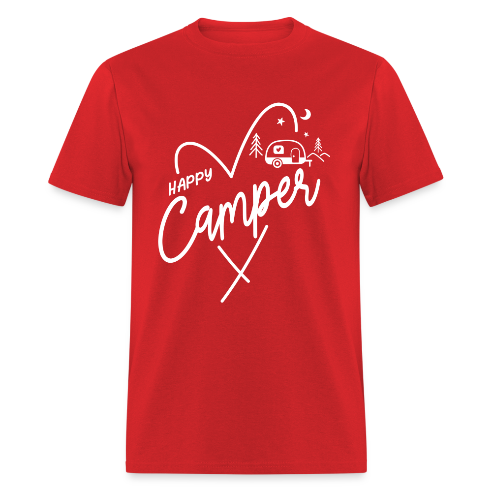 Happy Camper T-Shirt (Camping and RVing) - red