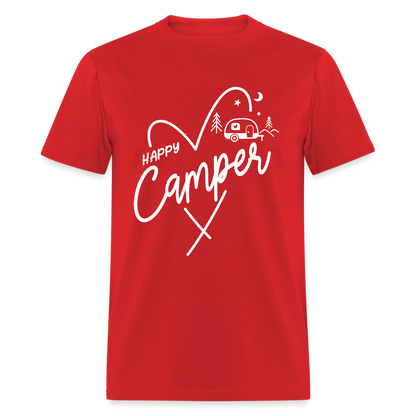 Happy Camper T-Shirt (Camping and RVing) - red