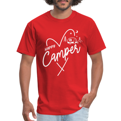 Happy Camper T-Shirt (Camping and RVing) - red