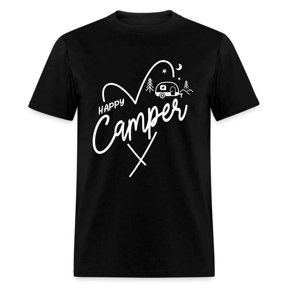 Happy Camper T-Shirt (Camping and RVing) - black