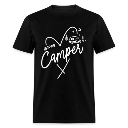 Happy Camper T-Shirt (Camping and RVing) - black