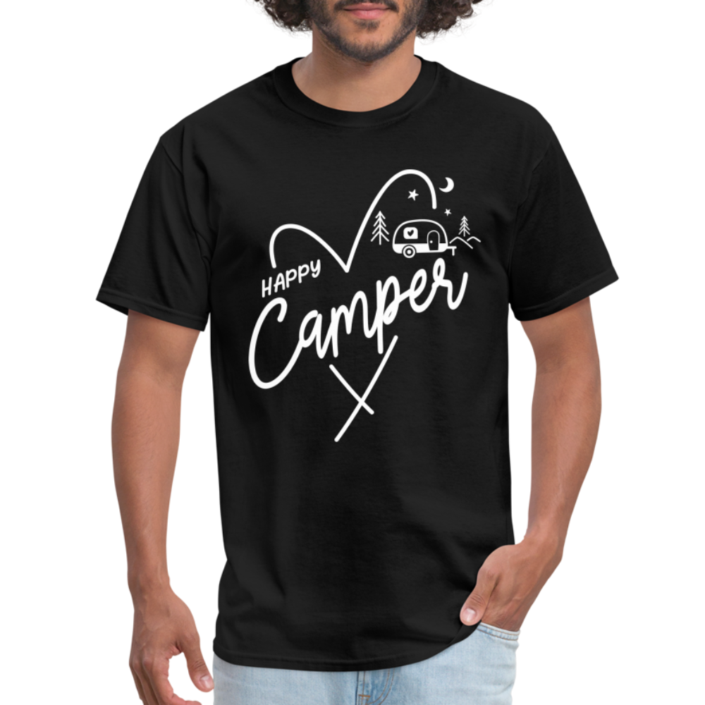 Happy Camper T-Shirt (Camping and RVing) - black