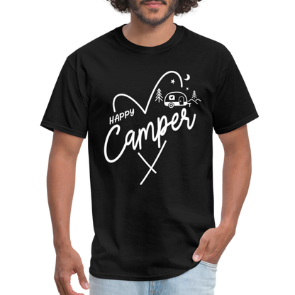 Happy Camper T-Shirt (Camping and RVing) - black