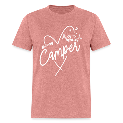 Happy Camper T-Shirt (Camping and RVing) - heather mauve