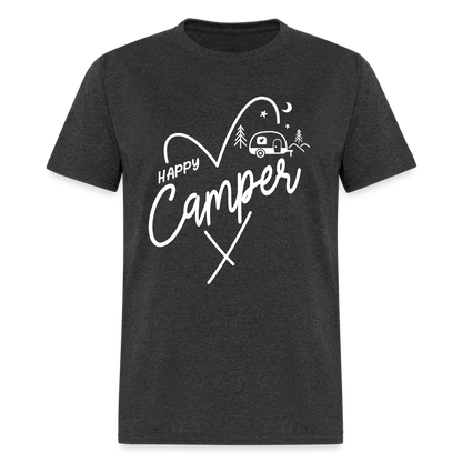 Happy Camper T-Shirt (Camping and RVing) - heather black