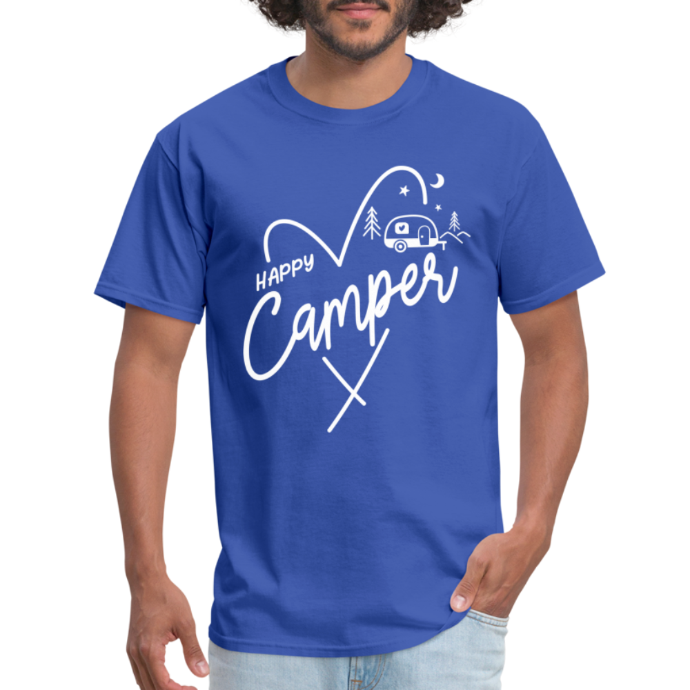 Happy Camper T-Shirt (Camping and RVing) - royal blue