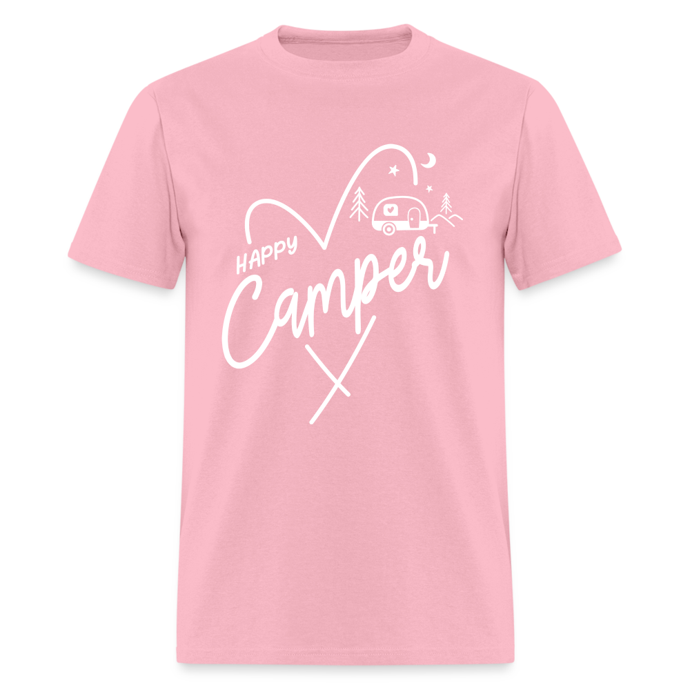 Happy Camper T-Shirt (Camping and RVing) - pink