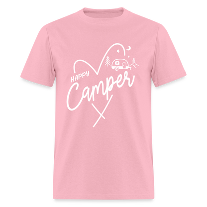 Happy Camper T-Shirt (Camping and RVing) - pink