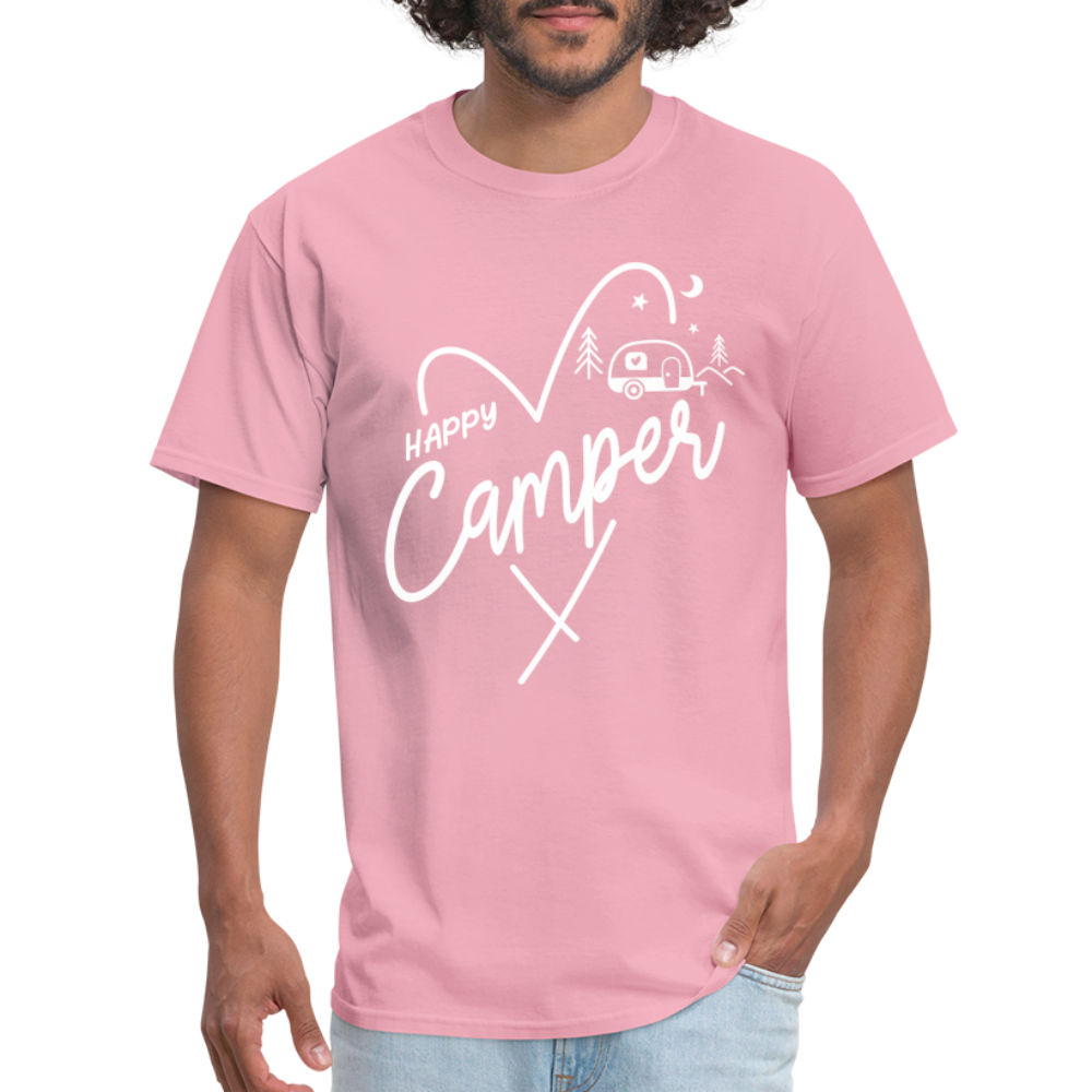 Happy Camper T-Shirt (Camping and RVing) - pink