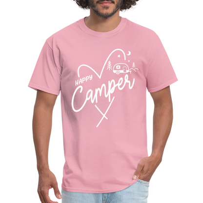 Happy Camper T-Shirt (Camping and RVing) - pink