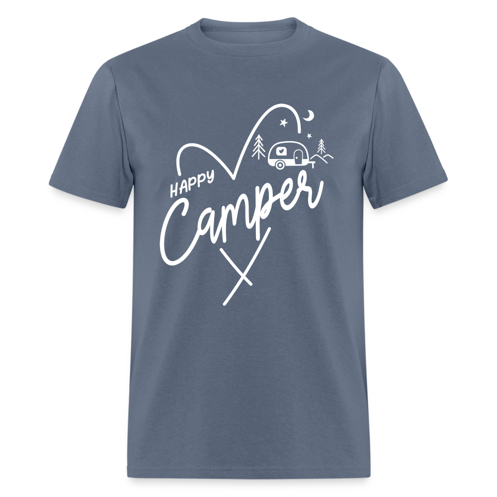 Happy Camper T-Shirt (Camping and RVing) - denim