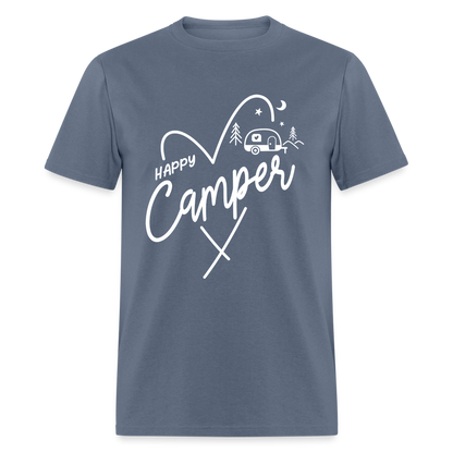 Happy Camper T-Shirt (Camping and RVing) - denim