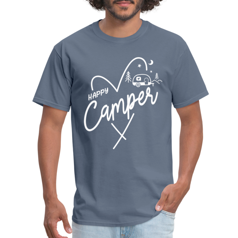 Happy Camper T-Shirt (Camping and RVing) - denim