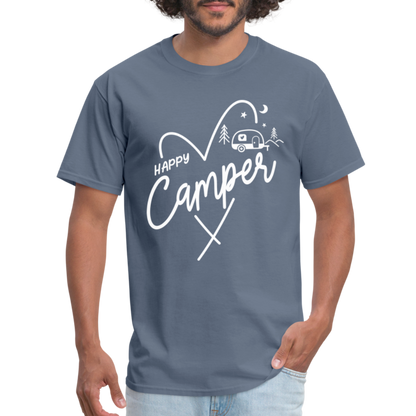 Happy Camper T-Shirt (Camping and RVing) - denim