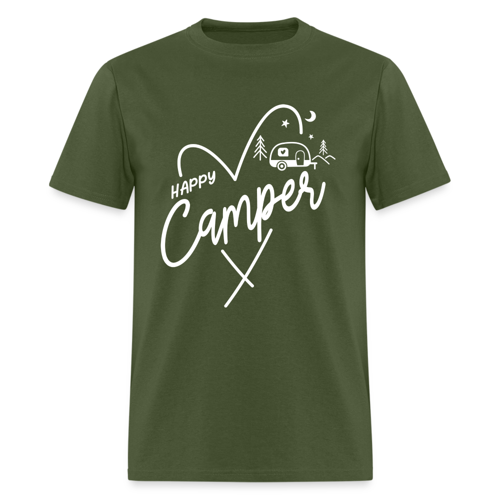 Happy Camper T-Shirt (Camping and RVing) - military green