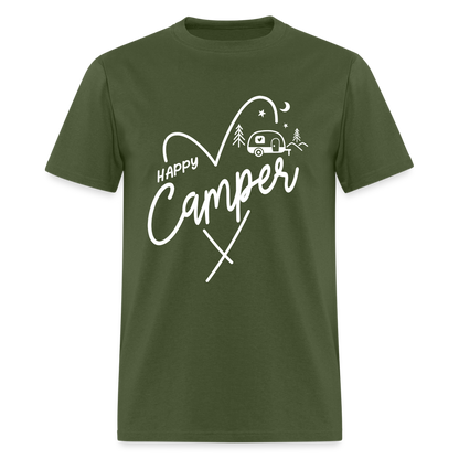 Happy Camper T-Shirt (Camping and RVing) - military green