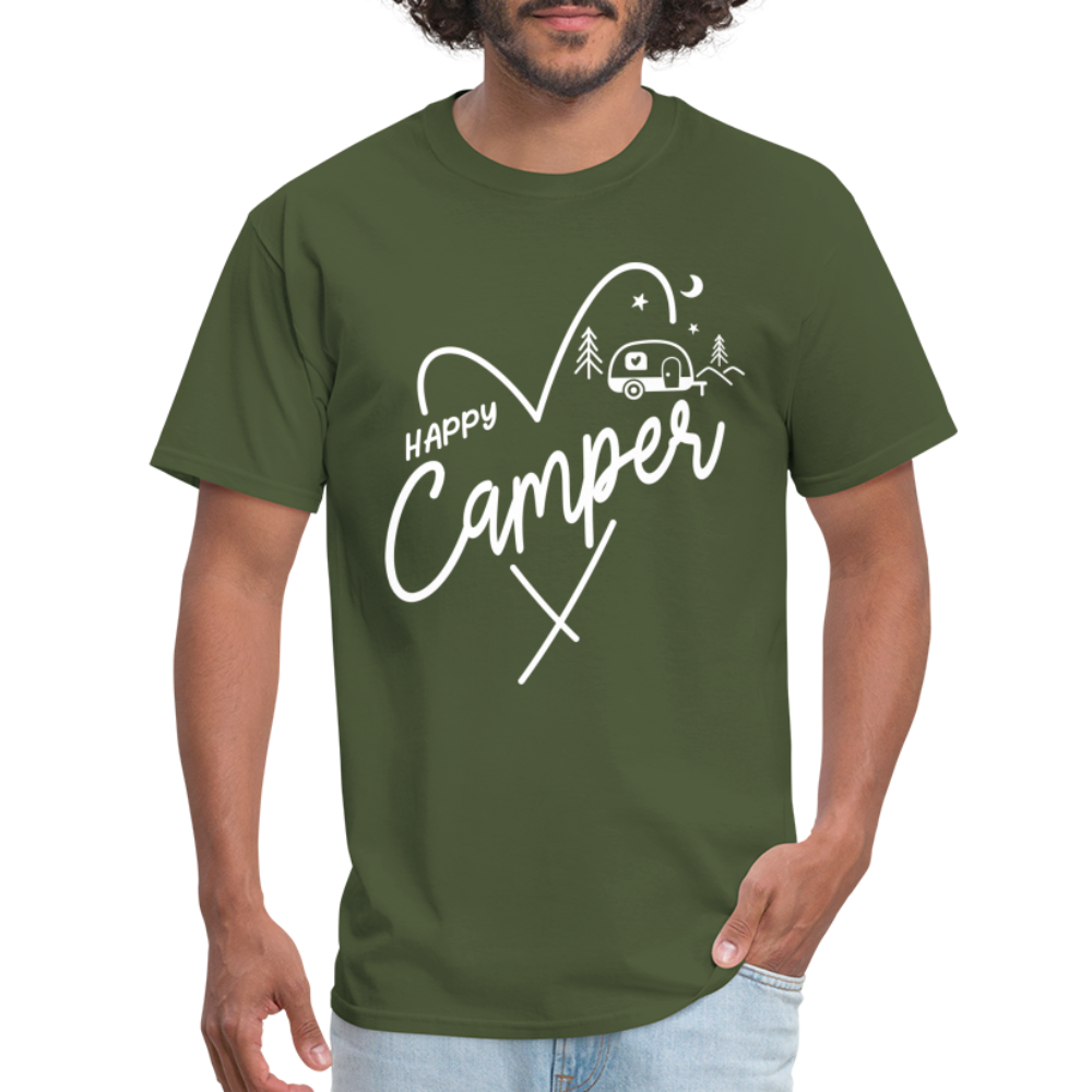 Happy Camper T-Shirt (Camping and RVing) - military green