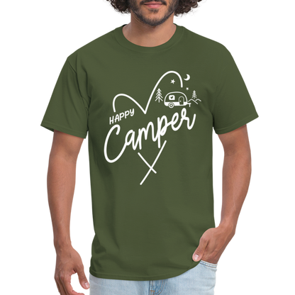 Happy Camper T-Shirt (Camping and RVing) - military green