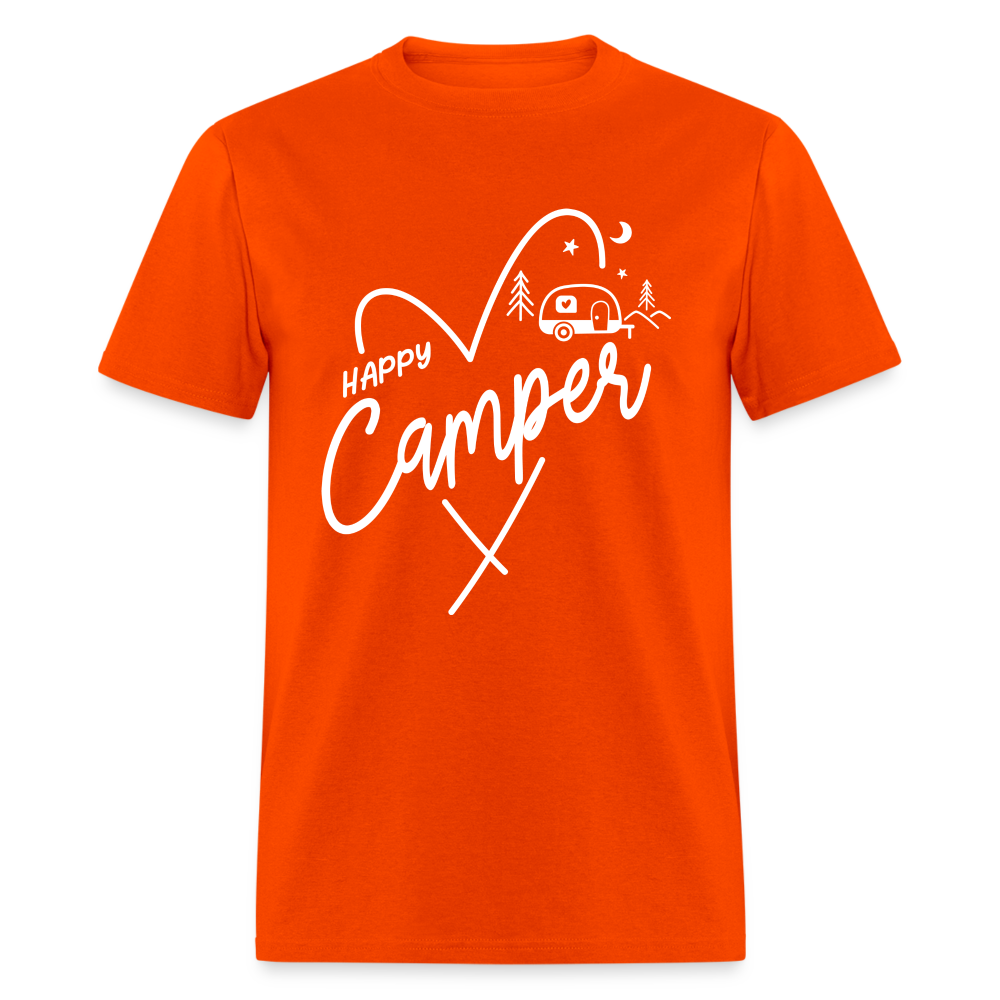 Happy Camper T-Shirt (Camping and RVing) - orange