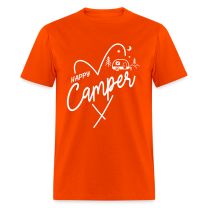 Happy Camper T-Shirt (Camping and RVing) - orange